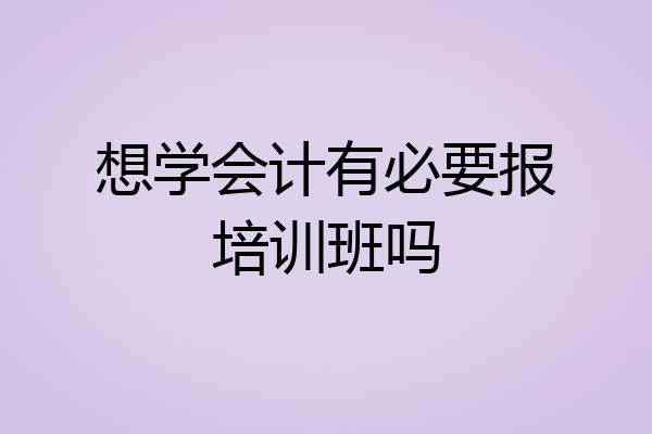 想学会计有必要报培训班吗