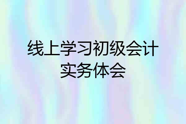 线上学习初级会计实务体会