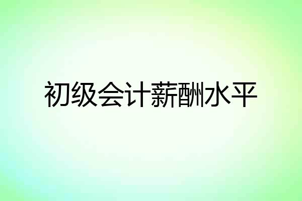 初级会计薪酬水平