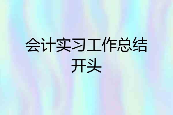 会计实习工作总结开头