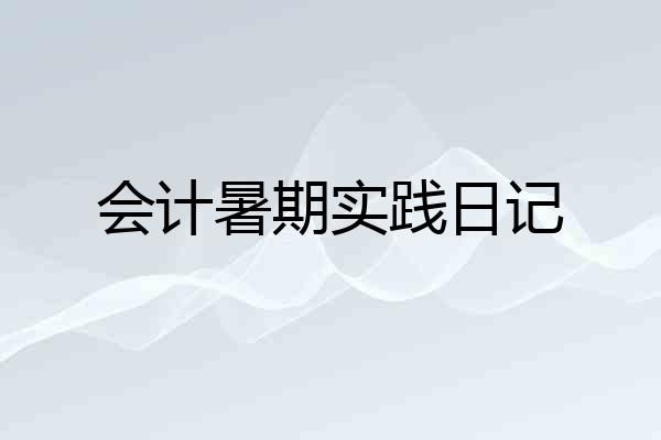 会计暑期实践日记