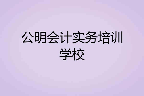 公明会计实务培训学校
