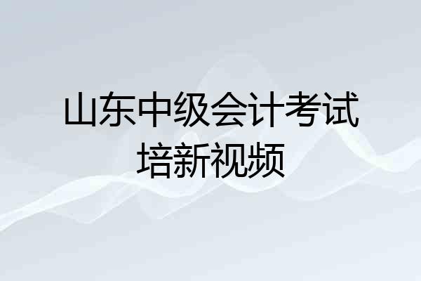 山东中级会计考试培新视频