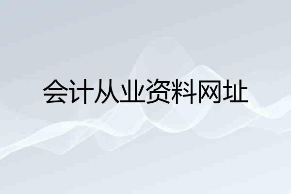 会计从业资料网址