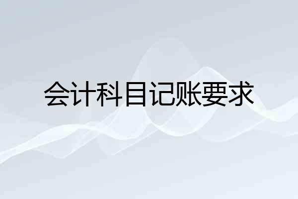 会计科目记账要求
