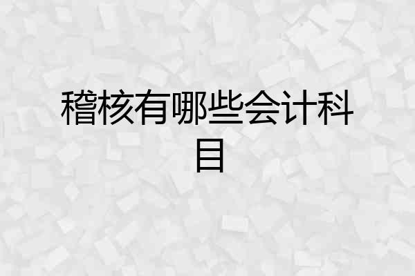 稽核有哪些会计科目