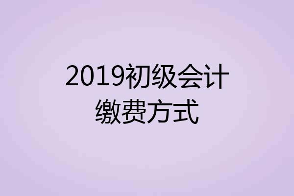 2019初级会计缴费方式