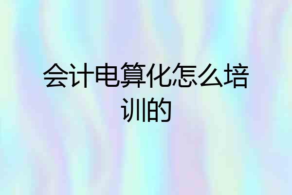 会计电算化怎么培训的