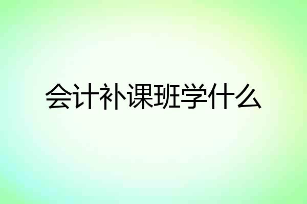 会计补课班学什么