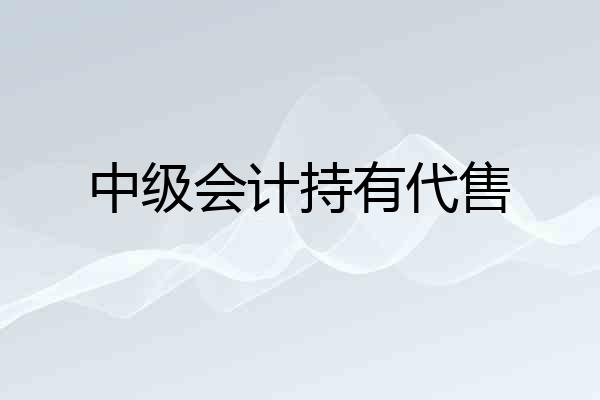 中级会计持有代售