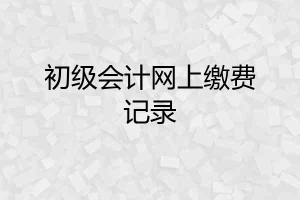 初级会计网上缴费记录