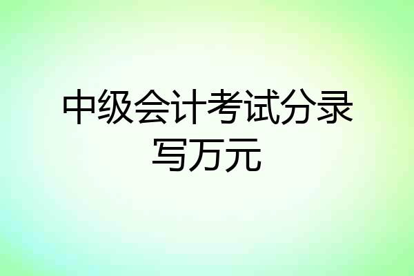 中级会计考试分录写万元