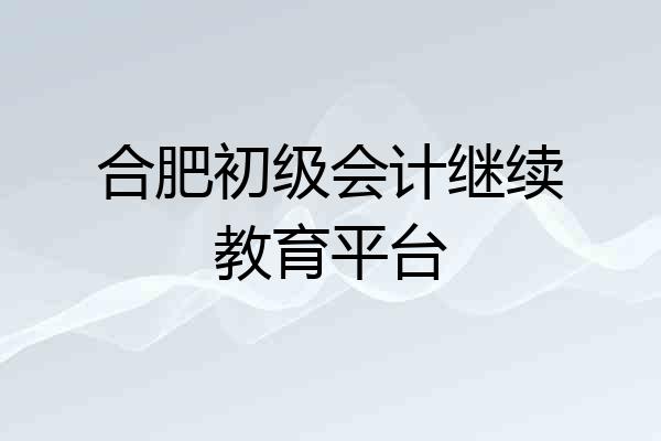 合肥初级会计继续教育平台