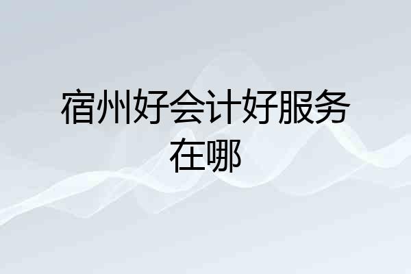 宿州好会计好服务在哪