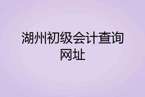 湖州初级会计查询网址
