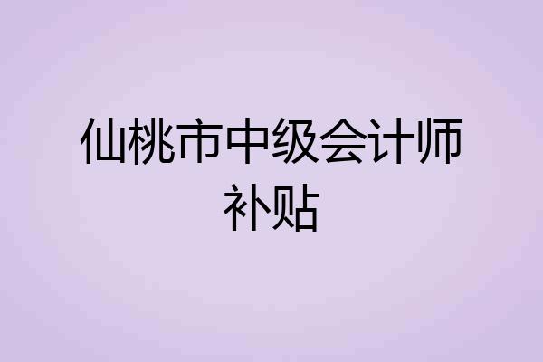仙桃市中级会计师补贴