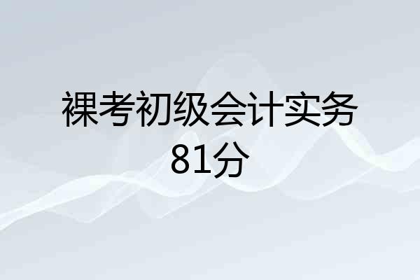 裸考初级会计实务81分