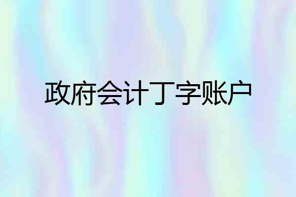 政府会计丁字账户