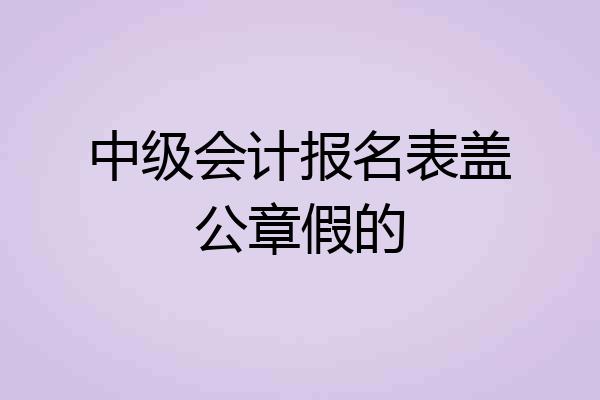 中级会计报名表盖公章假的
