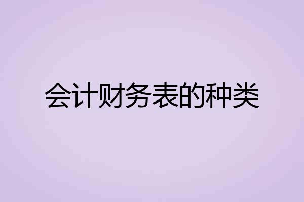 会计财务表的种类