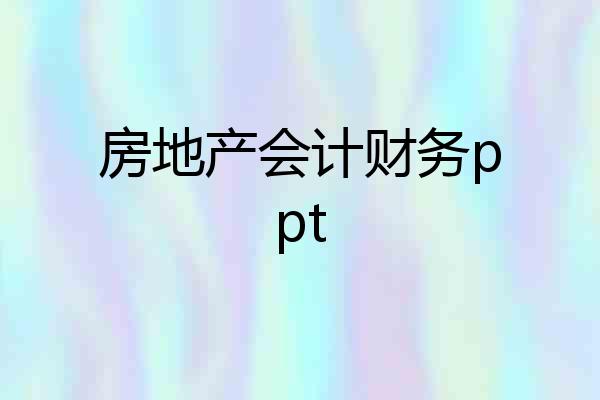 房地产会计财务ppt