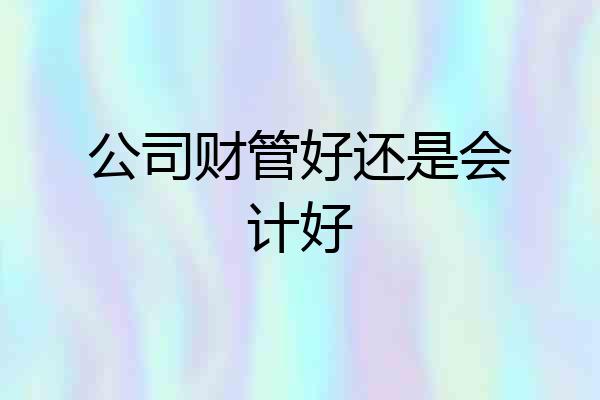 公司财管好还是会计好