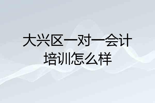 大兴区一对一会计培训怎么样