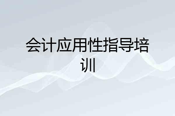 会计应用性指导培训