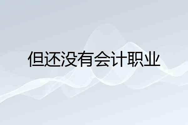 但还没有会计职业