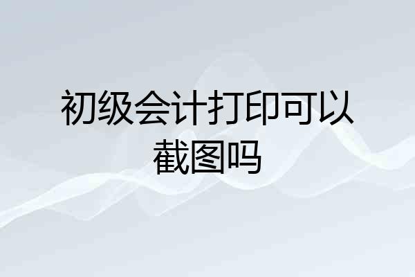 初级会计打印可以截图吗