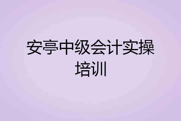 安亭中级会计实操培训