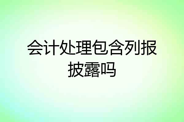 会计处理包含列报披露吗