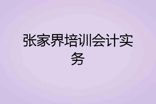 张家界培训会计实务