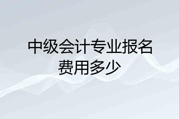 中级会计专业报名费用多少