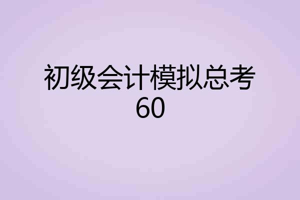 初级会计模拟总考60
