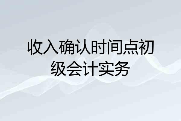 收入确认时间点初级会计实务