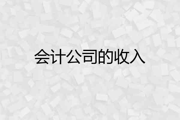 会计公司的收入