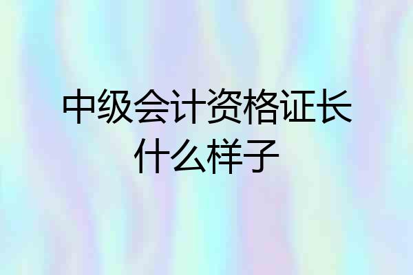 中级会计资格证长什么样子