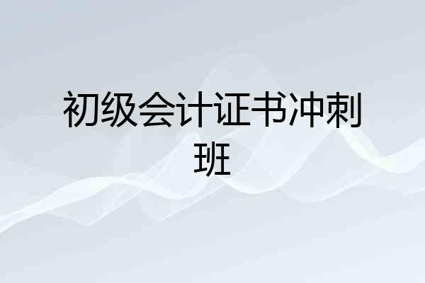 初级会计证书冲刺班