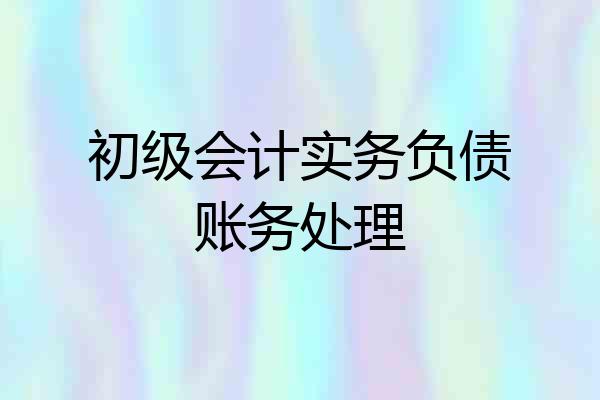 初级会计实务负债账务处理