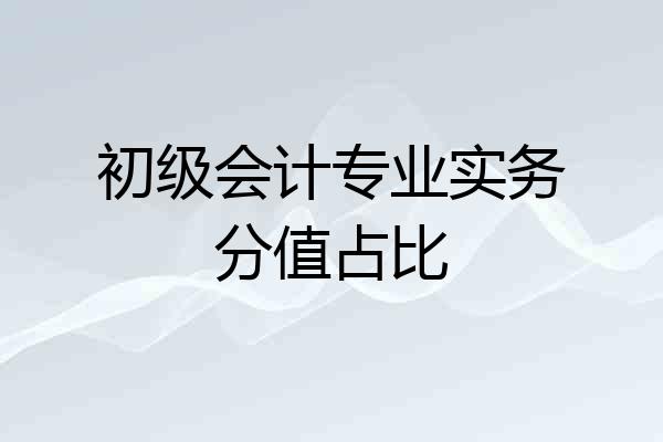 初级会计专业实务分值占比