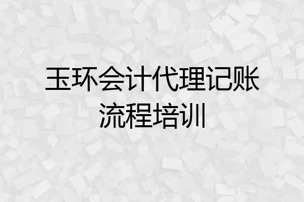 玉环会计代理记账流程培训