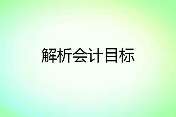 解析会计目标