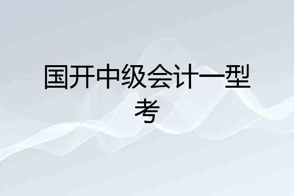 国开中级会计一型考