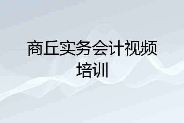 商丘实务会计视频培训