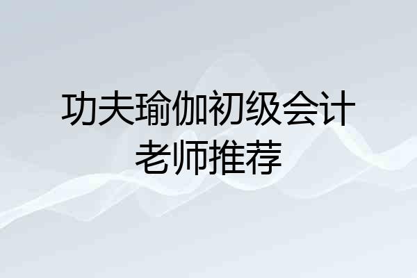 功夫瑜伽初级会计老师推荐