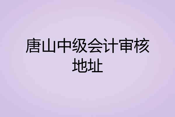 唐山中级会计审核地址