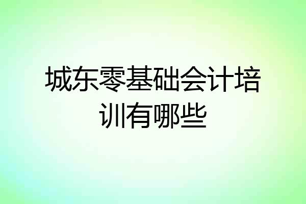 城东零基础会计培训有哪些