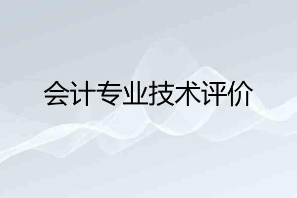 会计专业技术评价