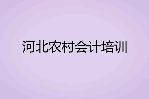 河北农村会计培训
